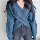 ブルー | カシュクールニットセーター【韓国ファッション】 | Girly Doll