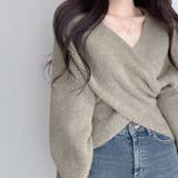 キャメル | カシュクールニットセーター【韓国ファッション】 | Girly Doll