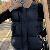 ブラック | ファーカラーダウンベスト | Girly Doll