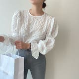 クルーネックブラウス【韓国ファッション】【春夏新商品】 | Girly Doll | 詳細画像14 