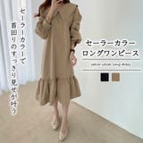 セーラーカラーロングワンピース【韓国ファッション】【春夏新商品】 | Doula Doula | 詳細画像1