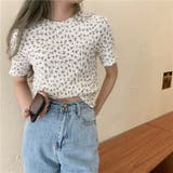 フラワープリントワッシャーTシャツ【韓国ファッション】【春夏新商品】 | Doula Doula | 詳細画像3 