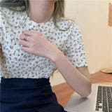 フラワープリントワッシャーTシャツ【韓国ファッション】【春夏新商品】 | Doula Doula | 詳細画像4 