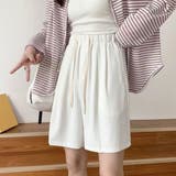 ホワイト | ハイウエストドロストタックハーフパンツ【韓国ファッション】 | Girly Doll