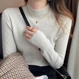 グレー | ボトルネックニットトップス【韓国ファッション】 | Doula Doula