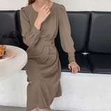 クルーネックウエストボタンミドルワンピース | Girly Doll | 詳細画像6