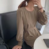 クルーネックウエストボタンミドルワンピース | Girly Doll | 詳細画像7