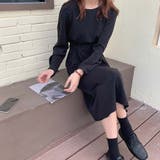 クルーネックウエストボタンミドルワンピース | Girly Doll | 詳細画像21