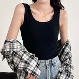 スクエアネックリブタンクトップ【韓国ファッション】【春夏新商品】 | Doula Doula | 詳細画像5 