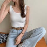 スクエアネックリブタンクトップ【韓国ファッション】【春夏新商品】 | Doula Doula | 詳細画像11 