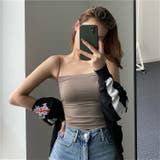 春夏のマストアイテム。カップ付き スリムストラップブラトップ キャミソール | Doula Doula | 詳細画像6 