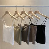 春夏のマストアイテム。カップ付き スリムストラップブラトップ キャミソール | Doula Doula | 詳細画像8 