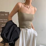 春夏のマストアイテム。カップ付き スリムストラップブラトップ キャミソール | Doula Doula | 詳細画像9 