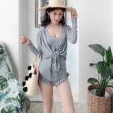 同素材でこなれ感。水着セット フリルワンピース水着＆ボレロ | Doula Doula | 詳細画像2 