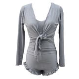 同素材でこなれ感。水着セット フリルワンピース水着＆ボレロ | Doula Doula | 詳細画像10 