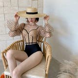 ぽわん袖でフレンチシック。ドットチュールワンピース水着 | Doula Doula | 詳細画像6
