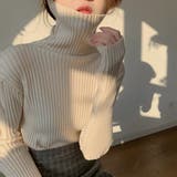 タートルネックロングスリーブリブニット【韓国ファッション】 | Girly Doll | 詳細画像32