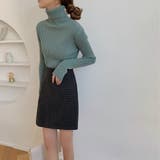 タートルネックロングスリーブリブニット【韓国ファッション】 | Girly Doll | 詳細画像42