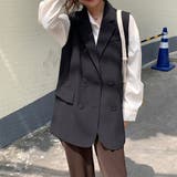 ブラック | テーラードジャケットベスト【韓国ファッション】 | Girly Doll