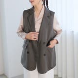 ダークグレー | テーラードジャケットベスト【韓国ファッション】 | Girly Doll