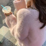 Vネックシャギーニット【韓国ファッション】 | Girly Doll | 詳細画像5 