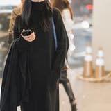 ブラック | タートルネックロングニットワンピース【韓国ファッション】 | Girly Doll