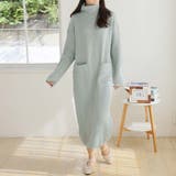 ライトグレー | タートルネックロングニットワンピース【韓国ファッション】 | Girly Doll