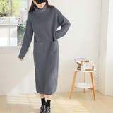 ダークグレー | タートルネックロングニットワンピース【韓国ファッション】 | Girly Doll