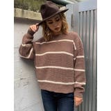 L/BROWN | ツイストボーダーニットTOP | EGOIST
