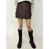 裾スリットフェイクレザーミニスカート | EGOIST | 詳細画像1 