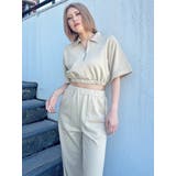 BEIGE | ハーフZIPロゴ刺繍トップス | EGOIST