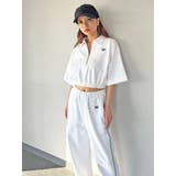 WHITE | ハーフZIPロゴ刺繍トップス | EGOIST