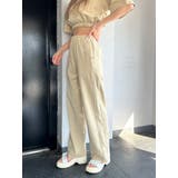 BEIGE | パイピングラインロゴ刺繍ワイドパンツ | EGOIST