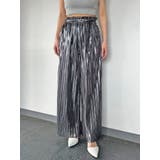 BLACK | シャイニープリーツワイドパンツ | EGOIST