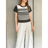 BLACK | グラム・ヴィンテージボーダーニットトップス | EGOIST