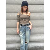 KHAKI | アシメデザインカットリブTOP | EGOIST