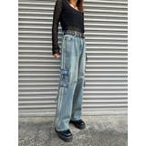 BLUE | カーゴポケットワイドデニムパンツ | EGOIST