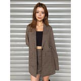 フレアスリーブチェック柄シングルジャケット | EGOIST | 詳細画像1