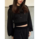 フードロゴラメ裏毛トップス | EGOIST | 詳細画像1 