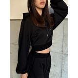 フードロゴラメ裏毛トップス | EGOIST | 詳細画像2 