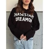 BLACK | ロゴフード短丈ニットトップス | EGOIST