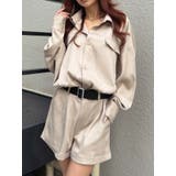 ベージュ | フラップポケットベルト付オールインワン | EGOIST