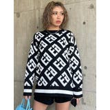 BLACK | 総ロゴラインニットトップス | EGOIST