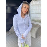 L/GRAY | レースアップフードトップス | EGOIST