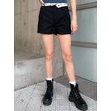 BLACK | 折返しロゴツイルショートパンツ | EGOIST