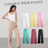 ラグジュアリー ワイドパンツ レディース | elamour | 詳細画像1 