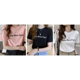 カジュアル丸首Tシャツ シンプル ロゴ | elamour | 詳細画像9
