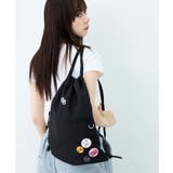 ブラック | GYDA(ジェイダ)ナップサック 缶バッジ付き GY-B444 カジュアル | ELGAES