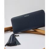 ネイビー | MURUA(ムルーア)ラウンドファスナー長財布 MR-W1321 | ELGAES