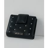 ブラック | MURUA(ムルーア)二つ折りミニ財布 MR-W1373 | ELGAES